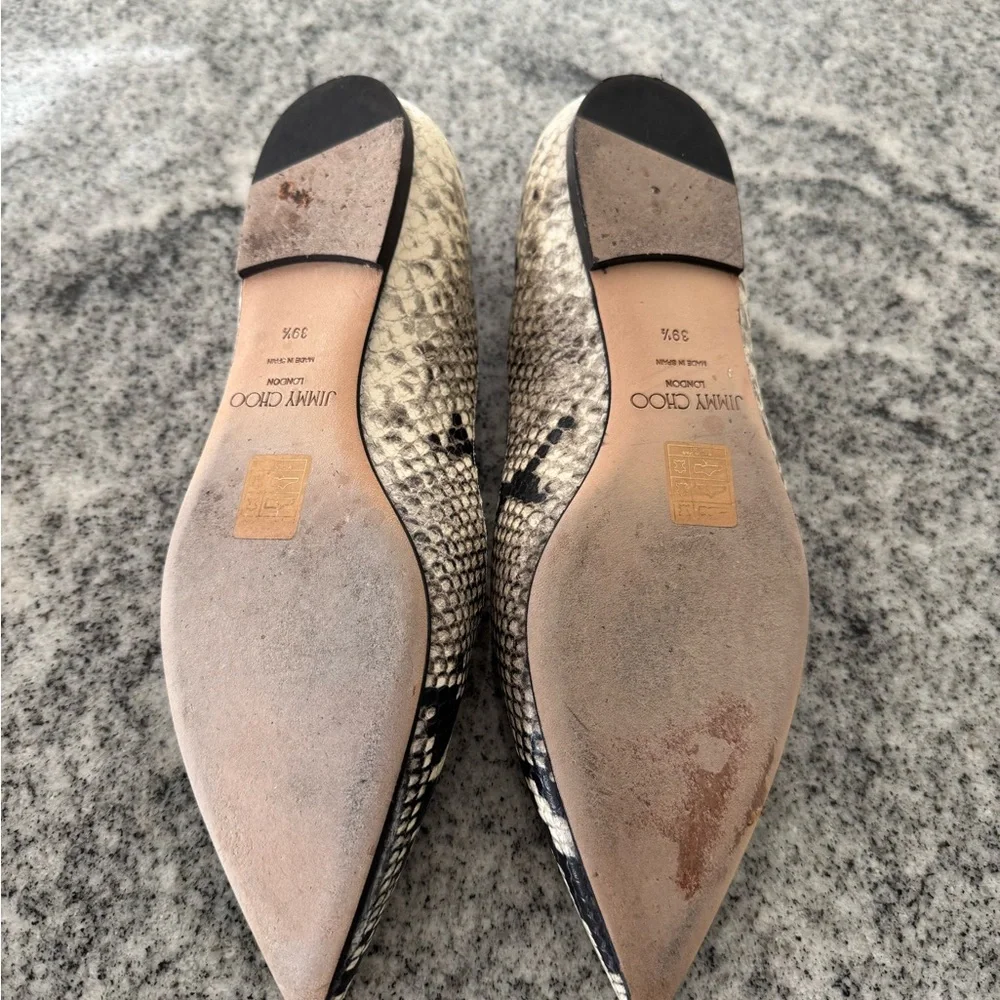 Jimmy Choo “Romy” snake embossed flats - Picture 3 of 6